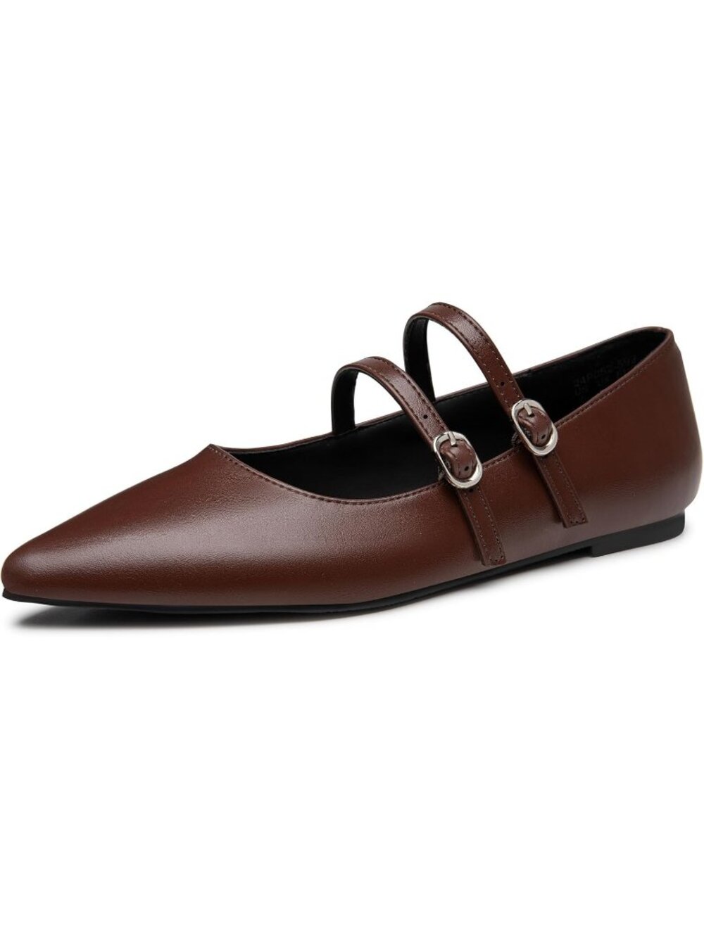 Women's Brown Mary Jane Shoes Women Closed Pointed Toe Ballet Flats Comfortable